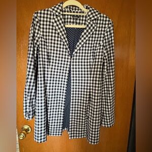 Navy & white gingham check cotton jacket in 2
